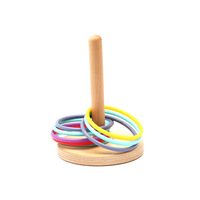 Jeu de lancer d'anneaux en bois de couleur bois de bouleau, design de dessin animé, flexible, personnalisable, pour enfants, adultes, maison, jardin, plage, fête, divertissement familial, coordination œil-main