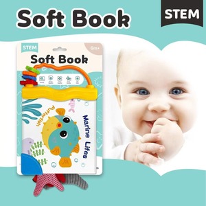 Libro Sensorial de Tela de Algodón Súper Suave <span class=keywords><strong>Eli</strong></span> Toys - Juguete de Sonido para Aprendizaje Temprano con Formas de Dibujos Animados para Bebés y Recién Nacidos - Product Image 3
