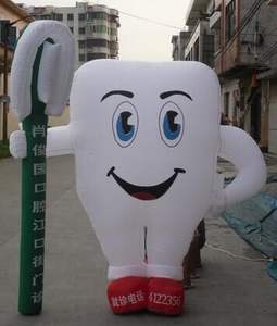 Spazzolino da Denti Gonfiabile Bianco con Supporto per Pubblicità Promozionale con Pallone Gigante Gonfiabile - Product Image 1