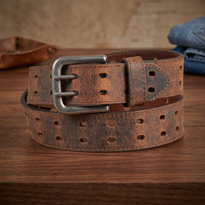 Cinturón de Cuero Vacuno Genuino de Alta Calidad con Hebilla Cuadrada de Acero, Estilo Vintage, Ecológico, Ligero, Resistente, Sólido e Impermeable - Product Image 1
