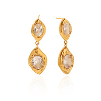 Boucles d'oreilles clous en zircon martelé en forme de goutte d'eau, plaqué or 18 carats, en acier inoxydable, inaltérables, pour femme