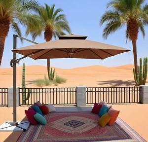 Paraguas de jardín de gran tamaño cuadrado resistente, sombrilla romana plegable impermeable con Base para comedor al aire libre, muebles de Hotel - Product Image 4