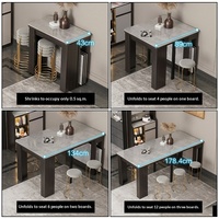 Ensemble de table à manger extensible en pierre frittée, table rectangulaire moderne et chaises pour petit appartement, meubles pour la maison