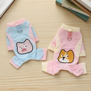 เสื้อผ้าสัตว์เลี้ยงสำหรับฤดูร้อนแบบสี่ขา พร้อมห่วงคล้องสายจูง ระบายอากาศได้ดี ผลิตจากผ้าไหมน้ำแข็ง ลายการ์ตูน สำหรับแมวและสุนัข - Product Image 1