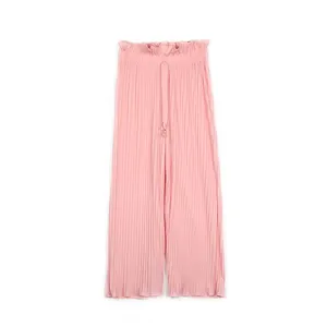 White Blue Red Gray Beige Pink Custom Material Ladies Loose Pleated Line Ant Cloth Casual Wide Leg Pants