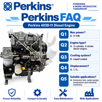 Moteur diesel industriel Pekins 403D-11, 21 kW, 1,1 L, refroidi par liquide, pour générateur, pompe à eau, machines