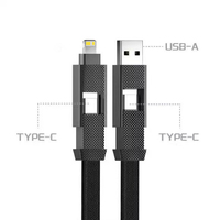 Câble de charge rapide magnétique portable tressé 4-en-1 Type-C de 0,22 m et 0,15 m avec fonction Power Bank pour iPhone 17