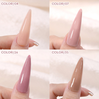 Gel Constructeur Auto-Nivelant Effet Gelée Marque Privée Sans HEMA Ni TPO Sans Chauffage Gel Dur UV pour Extensions Ongles Couleur Rouge
