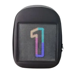 Good quality led advertising screen bag backpack easy to use with mobile phone control