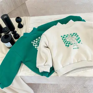 고품질 도매 사용자 정의 로고 키즈 후드 일반 두꺼운 아기 소년 소녀 의류 스웨터 후드
