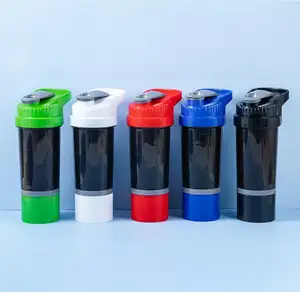 Botella deportiva agitadora de proteínas para gimnasio, vaso agitador de plástico para Fitness, con agitador aéreo, alta calidad, 500ml