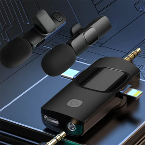 Microfone sem fio K15 3 in-1 para gravação curta da transmissão do vídeo ao vivo do tiro do microfone do telefone celular - Product Image 3