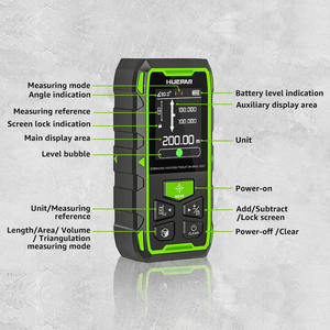 Huepar Li-ion Battery Tpye-c Charge BLM-60 393Ft <strong>Green</strong> <strong>Laser</strong> Level Distance Meter 60m <strong>Green</strong> Beam Distance Meter 120m - Product Image 3