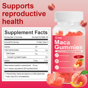 Gomitas de Raíz de Maca de Fábrica Ningbo, Servicio Integral, Vegetarianas, Sin OMG, Apoyan la Salud Reproductiva, <span class=keywords><strong>con</strong></span> Certificaciones ISO9001, ISO22000 y GMP - Product Image 2