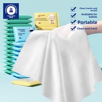Lingettes humides pour bébé, écologiques, douces, non parfumées, 10 pièces, mini format portable dans une petite pochette pour les voyages