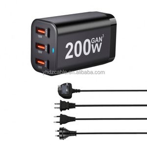 3-Port Type-<b>C</b> 3-<b>USB</b> 200W Desktop Charger with QC3.0 PD Fast <b>Charging</b> PC Fireproof Material Eco-Friendly Packaging - Product Image 6