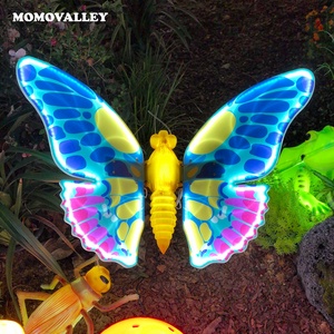 Momovalley gran oferta decoración de fiesta de <span class=keywords><strong>mariposa</strong></span> China <span class=keywords><strong>azul</strong></span> púrpura alas móviles ABS Shell vacaciones iluminación al aire libre jardín <span class=keywords><strong>monarca</strong></span> - Product Image 3