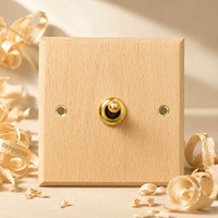 Prise murale industrielle rétro européenne en bois massif 16A avec interrupteur et double port USB, normes UE, FR, UK