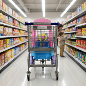 Carrito de Compras para Niños, Carrito de Plástico Plegable con Diseño de Dibujos Animados - Product Image 6