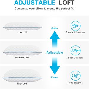 Chất lượng cao OEM Top người bán giá rẻ làm mát giường gối kích thước tiêu chuẩn shredded Bộ nhớ bọt gối với Gel - Product Image 3