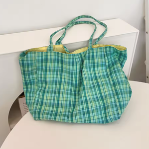 Bolsa de almacenamiento portátil de lona de algodón para viaje, gran capacidad, color claro, popular, bolso de mano de alta calidad, bandolera - Product Image 5