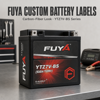 Étiquette de batterie de moto en vinyle imperméable personnalisée, autocollant de marque FUYA, étiquette de garantie de batterie industrielle autocollante OEM ODM
