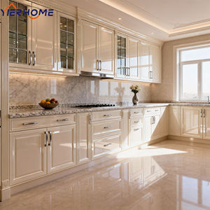 Armoires de cuisine blanches en <span class=keywords><strong>bois</strong></span> massif au prix d'usine | Meubles de cuisine d'appartement sur mesure-Approvisionnement en - Product Image 1