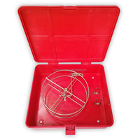 Boîte de rangement pour tuyau d'incendie en FRP rouge pressé GH05-M2 650x560x190mm avec cadre de bobine en acier inoxydable