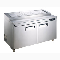 XEOLEO Commercial 2/3 portes Sandwich Table réfrigérateur 0 ~ 10 degrés en acier inoxydable Pizza comptoir congélateur salade préparation refroidisseur