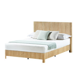 Lit de chambre en chêne massif de luxe, style américain moderne, réglable, avec revêtement en velours, taille Queen, écologique - Product Image 5
