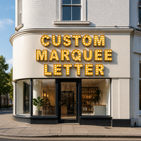 Lettres lumineuses personnalisées rétro à ampoules pour enseignes de bar à burgers et comptoirs de restauration – Vente en gros, usine OEM ODM