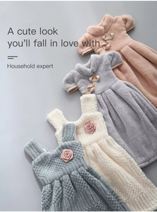 Serviettes de toilette en velours corail haute densité, style robe, mignonnes, en tissu double épaisseur, douces et respectueuses de la peau - Product Image 5