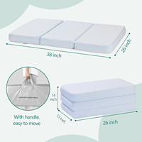 Matelas pliant en mousse à mémoire de forme pour enfants, orthopédique, lavable, hypoallergénique, personnalisable, pour l'école, l'hôtel et les voyages (OEM/ODM)