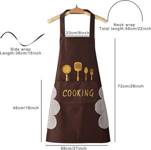 Delantal impermeable Lavable a mano para el hogar de cocina al por mayor para imprimir delantal de logotipo personalizado de poliéster - Product Image 2