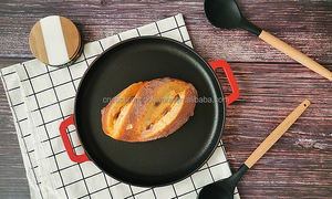 Sartén para tarta <span class=keywords><strong>de</strong></span> hierro <span class=keywords><strong>de</strong></span> 14 "/sartén redonda para pizza/bandeja para hornear <span class=keywords><strong>de</strong></span> hierro fundido - Product Image 3