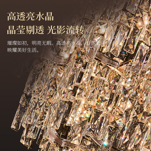 Crystal Chandelier Long Multi Head LED <b>Light</b> Luxury Loft Living Room <b>Ceiling</b> Fixture - Product Image 3