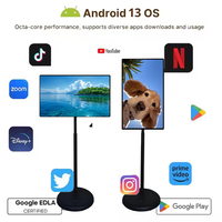Televisor Inteligente Portátil de 32 Pulgadas con Pantalla Táctil, Recargable, Android TV con Ruedas en Soporte, 128 GB