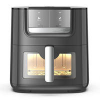 Freidora de Aire Digital Anbolife de 7L con Función de Pulverización de Aceite y Agua, 1800W 360 °   Freidora de Aire con Circulación de Aire Caliente, 8 Menús Preestablecidos OEM ODM