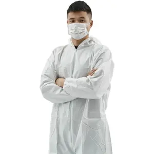 White color Disposable Hazmat Coverall Suits for Asbestos Abatement