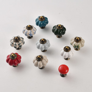 European Style <b>Ceramic</b> Pumpkin <b>Knobs</b> Colorful Novelty Shape Wardrobe Drawer Handles Durable Zinc Alloy Installation - Product Image 3