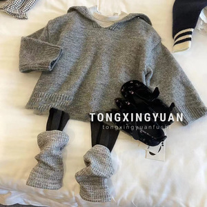 Tongxingyuan Girls Knitted Sweater Set Leggings Solid Color Cotton <b>Woolen</b> Autumn Spring Outfit - Product Image 2