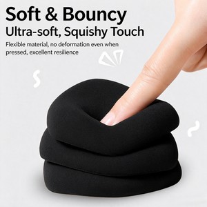 Juego de Esponjas de Maquillaje Negras, 2 Piezas, Forma de Triángulo y Lágrima, para Base de Maquillaje, Uso en Seco y Húmedo, con Estuche - Product Image 3