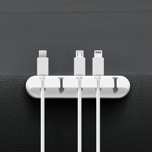 Organizador de cables de escritorio, rectangular, montado en la pared, antideslizante, para gestión de cables de carga y datos, clips de almacenamiento para oficina, dormitorio, sala de estar - Product Image 3