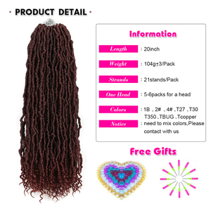 20-Inch Mềm Xoăn Không-Remy Tổng Hợp Tóc Mở Rộng Cho Bím Tóc Giả Locs Cho Nữ Thần Crochet Bím Tóc Nhà Máy Trực Tiếp Giá - Product Image 4