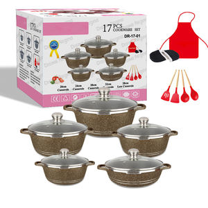 Juego de Utensilios de Cocina Antiadherentes de 17 Piezas, Oferta, Aleación de Aluminio, <span class=keywords><strong>Ollas</strong></span> Antiadherentes, Sartén, Cacerola de Granito Fundido a Presión - Product Image 3