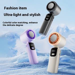 مروحة تبريد هواء محمولة صغيرة الحجم بتصميم مدمج مع مقبض، قابلة لإعادة الشحن عبر USB، مثالية للسفر/التخييم/المكتب - Product Image 1