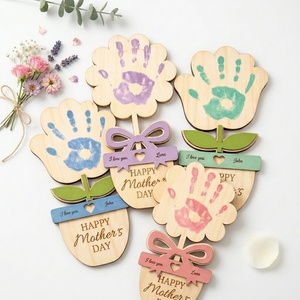 Happy Mother's Day DIY Keepsake with Handprints and Footprints Customized Name <b>Ornament</b> Newborn Gift - Product Image 1