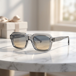Lunettes de soleil carrées en acétate CP de haute qualité avec protection UV, 5 branches, tendances 2026, pour hommes et femmes - Product Image 3