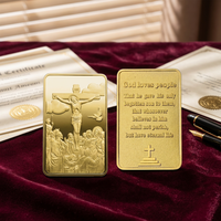Produits personnalisés en gros : Croix religieuse en métal, lingots plaqués or pour les amoureux de Jésus, décoration religieuse, cadeau pour vous