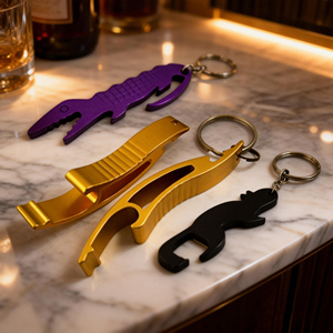 Vente en gros en vrac de <span class=keywords><strong>porte</strong></span>-clés en métal multi-blancs personnalisables avec logo, <span class=keywords><strong>porte</strong></span>-clés, chaîne, ouvre-bouteille de vin et de bière - Product Image 3